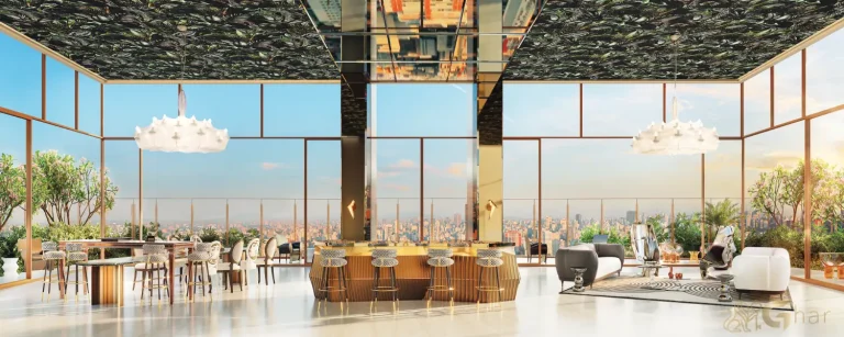 Salão de festas moderno do On The Sky Cyrela by YOO em Perdizes