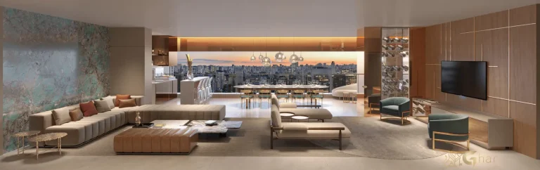 Living decorado do apartamento de 210 m² do Oscar Freire 1560 em Pinheiros