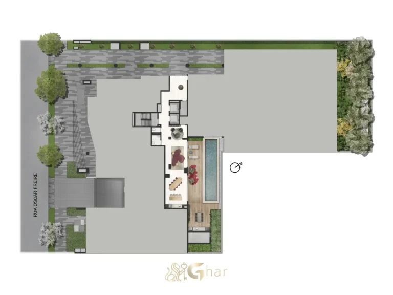 Planta implantação térreo – Oscar Freire 1560 Studios