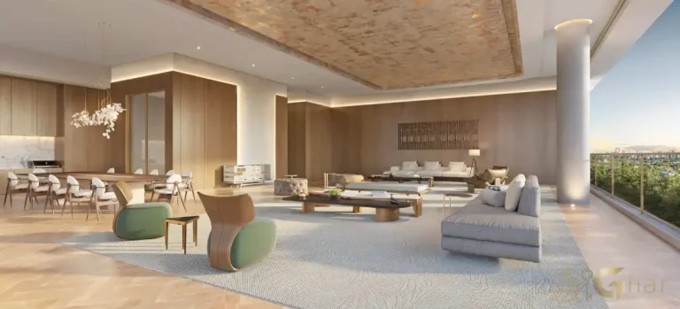 Sala de jantar e living do apartamento decorado 355 m² no Portrait Parque do Ibirapuera