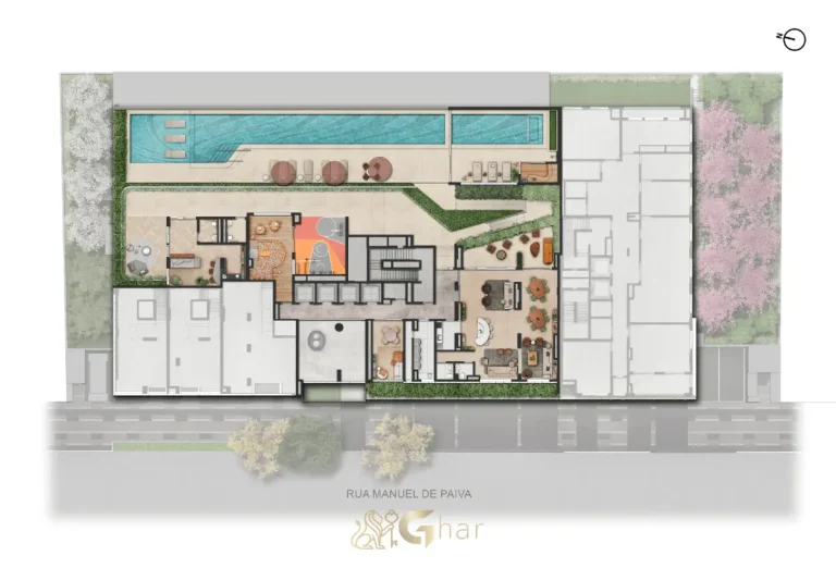 Implantação do lazer – 2º pavimento – Quattri Cyrela Vila Mariana