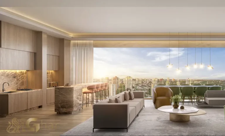 Sala integrada e varanda gourmet no decorado de 170 m² The Garden Klabin