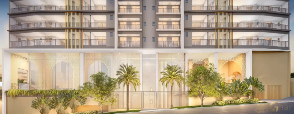 Fachada e portaria do condomínio The Palace Oasis Vila Mariana