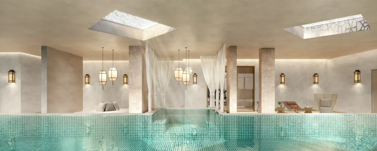 Área da piscina coberta do condomínio The Palace Royal Vila Mariana