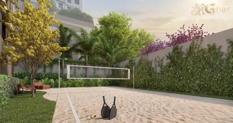 Quadra de beach tennis do The Palace Royal Vila Mariana condomínio de luxo