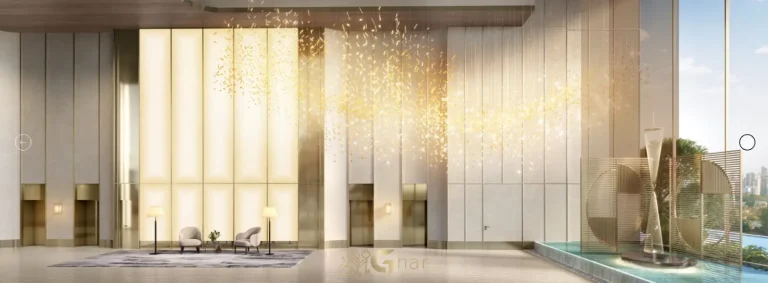 Lobby sofisticado do Vista Cyrela Furnished by ArmaniCasa Torre Milano