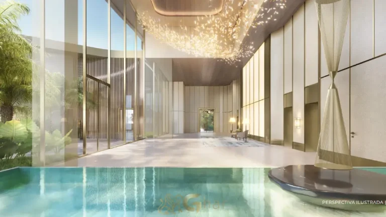 Lobby térreo do Vista Cyrela Furnished by ArmaniCasa Torre Milano no Jardim Guedala