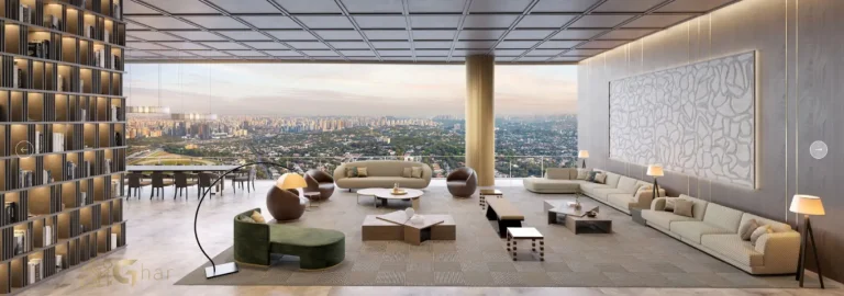 Área social decorada do apartamento 515 m² no Vista Cyrela Furnished by Armani/Casa Torre Venezia
