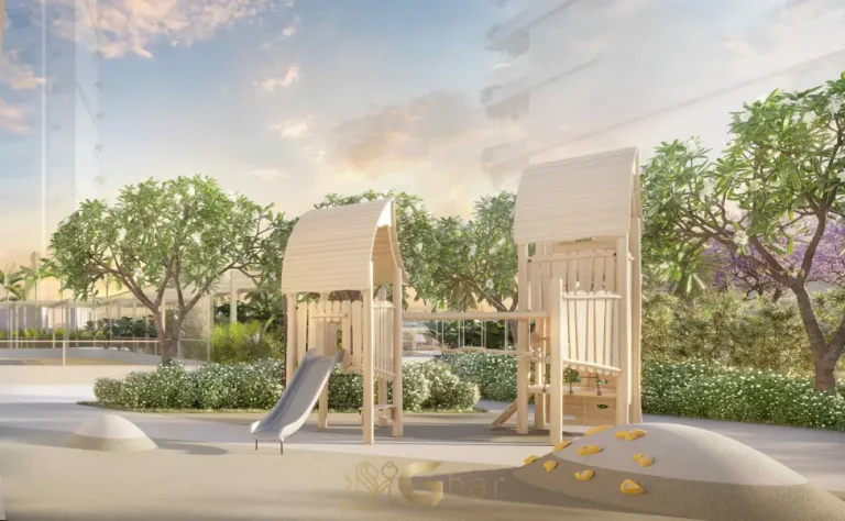 Living da penthouse no 54º pavimento do Vista Cyrela Furnished by ArmaniCasa – Torre Milano, com visual panorâmico e decoração assinada em estilo italiano.