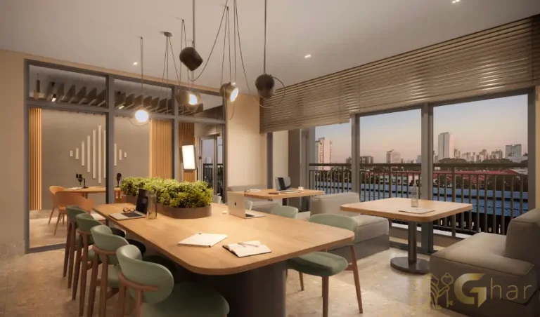 Espaço coliving do Alameda Tatuapé Condomínio Clube para convivência e trabalho
