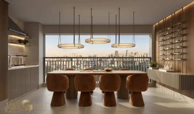 Varanda do apartamento decorado de 100 m² no Alameda Tatuapé Condomínio Clube Residences