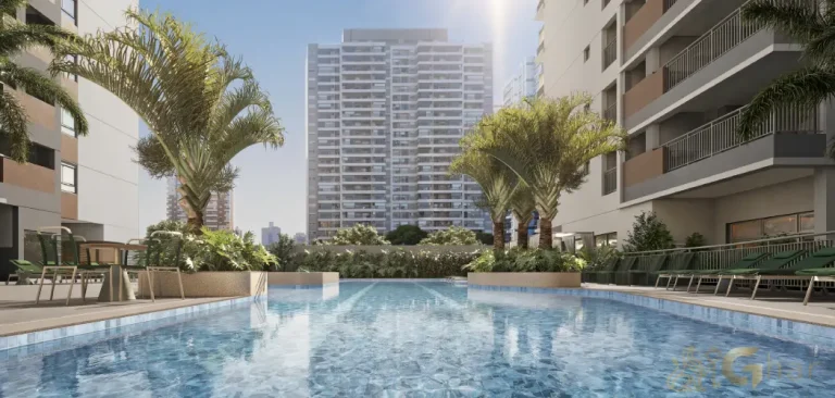 Piscina adulto do Alameda Tatuapé Condomínio Clube Residences