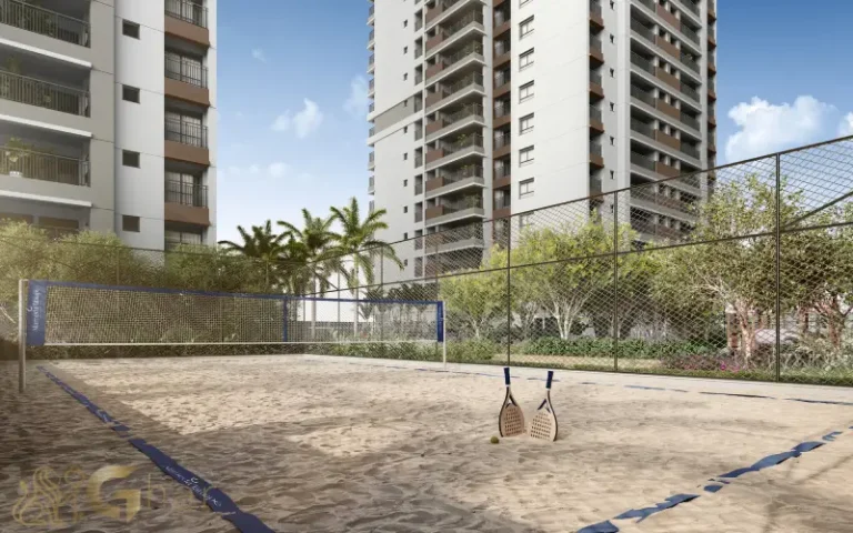 Quadra de beach tennis do Alameda Tatuapé Condomínio Clube Residences