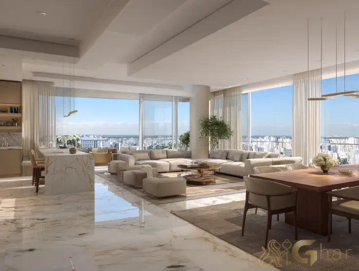 Apartamento à venda no Alto da Boa Vista com sala de estar e jantar integradas