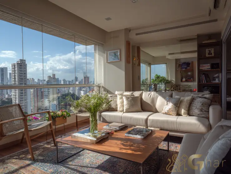 Sala de estar aconchegante em imóvel no centro da capital paulista