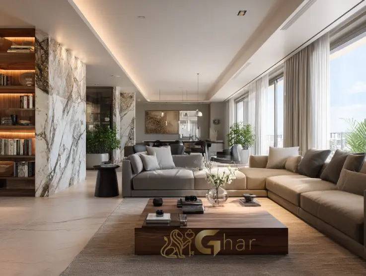 Sala living ampla em imóvel na zona sul da capital paulista