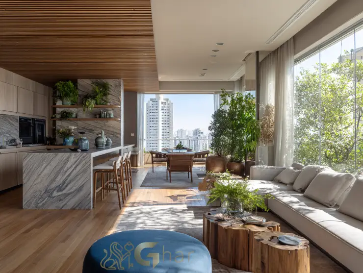 Cozinha e sala integradas — apartamentos à venda no Pacaembu