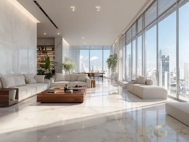 Sala de estar de alto padrão — imóvel zona oeste da capital paulista