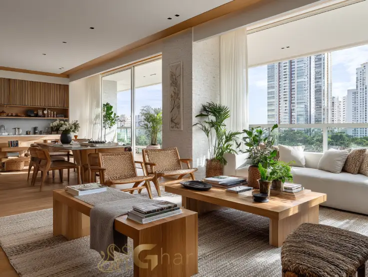 Sala living e jantar integradas em apartamento à venda em Pirituba