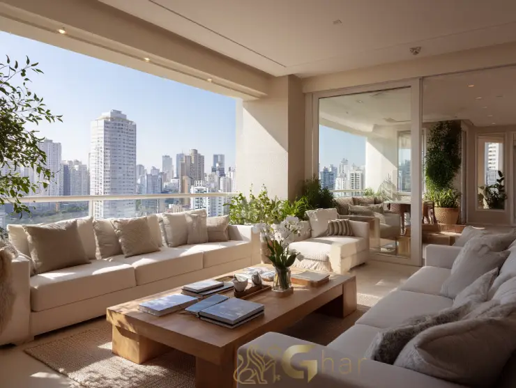 Sala de estar aconchegante em imóvel no centro da capital paulista