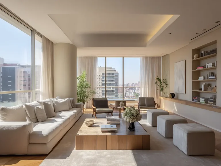 Imóvel na zona sul da capital paulista com sala de estar ampla e integrada