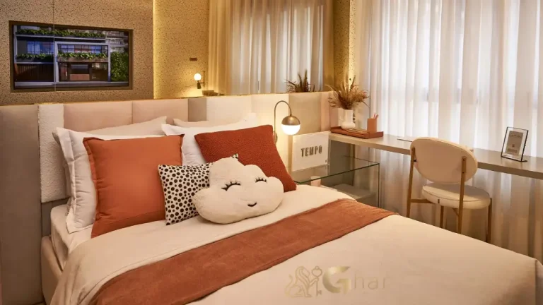 Quarto do apartamento decorado do Ateliê 365 151 m² com acabamento sofisticado