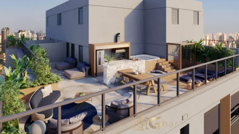 Área íntima do duplex decorado do Ateliê 365 com ambientes amplos