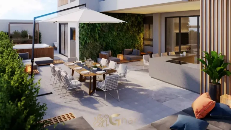 Terraço gourmet do apartamento giardino decorado do Ateliê 365 no Brooklin