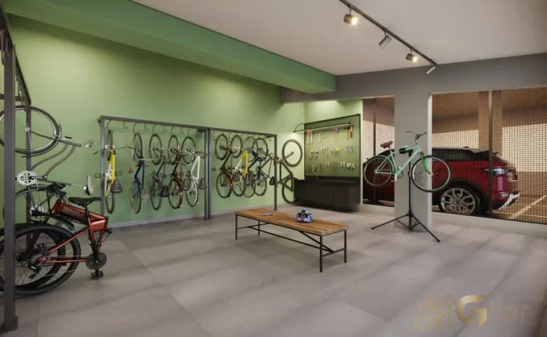 Bicicletário do Ateliê 365 no Brooklin com espaço moderno e funcional para moradores
