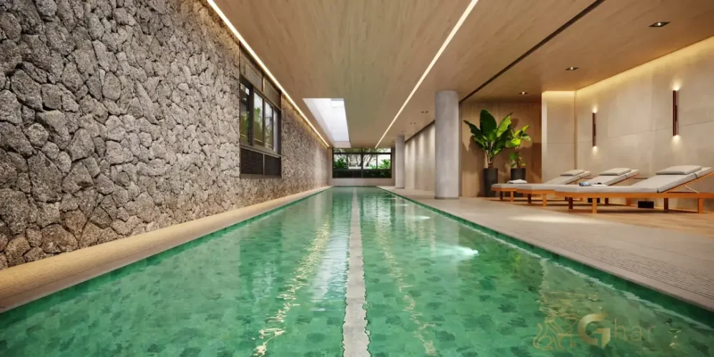 Piscina coberta com raia do Ateliê 365 no Brooklin para lazer e treino