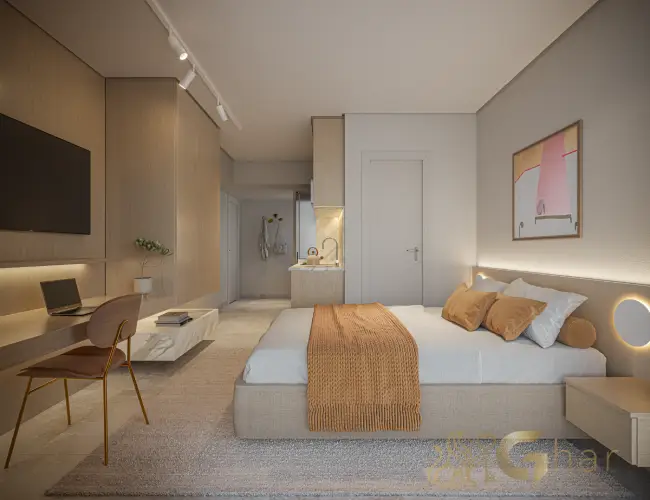 Studio decorado de 29m² no Auge Resort Tatuapé Home Spaces By Diálogo