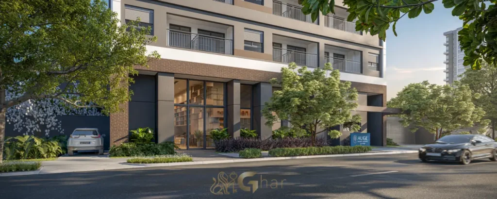 Fachada com portaria do Auge Resort Tatuapé Home Spaces By Diálogo