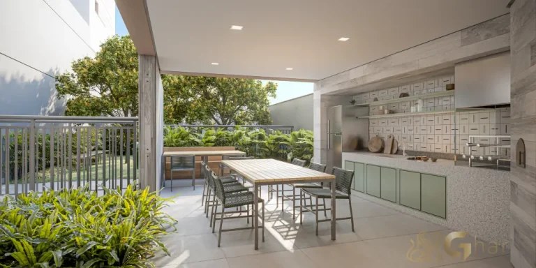 Forno de pizza no condomínio Auge Resort Tatuapé Home Spaces By Diálogo