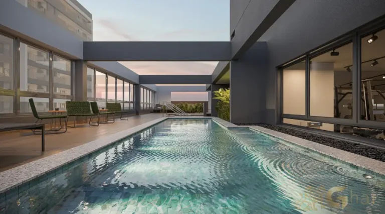 Piscina adulto do condomínio Auge Resort Tatuapé Home Spaces By Diálogo