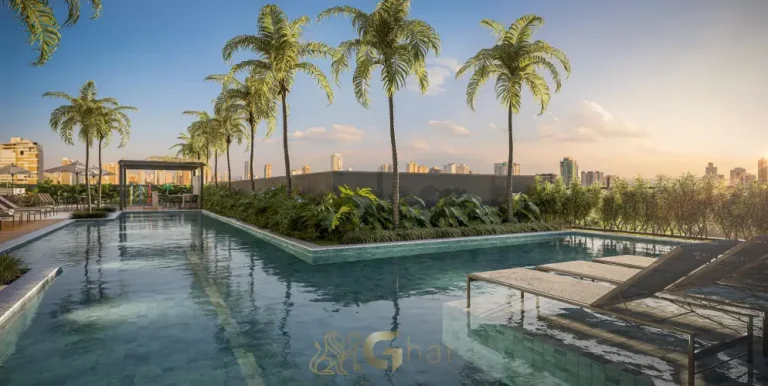 Piscina adulto com raia de 25 metros no Auge Resort Tatuapé Residences by Diálogo