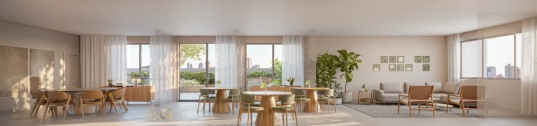 Salão de festas do condomínio Auge Resort Tatuapé Residences by Diálogo