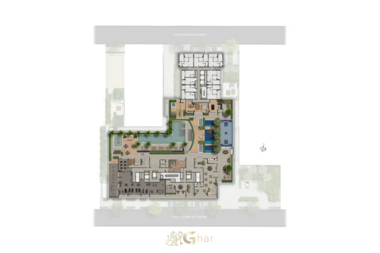 Planta de implantação do 3º pavimento do Auge Resort Tatuapé Residences by Diálogo