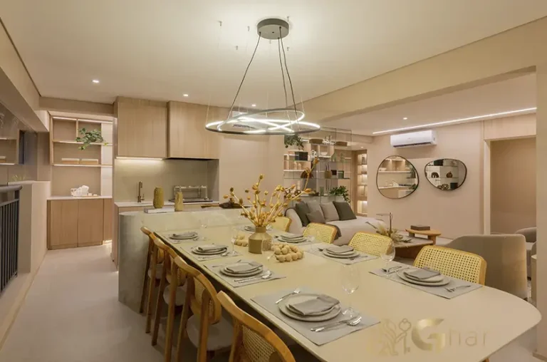 Varanda gourmet com churrasqueira do apartamento decorado de 128 m² no Bosque Diálogo Jd. Prudência