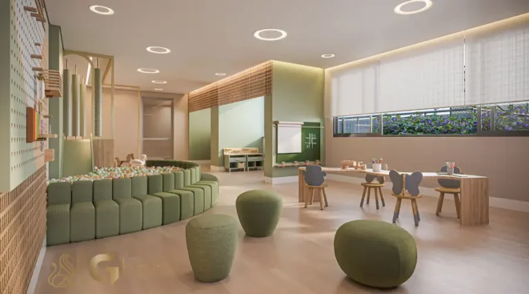 Brinquedoteca do Bosque Diálogo Jd. Prudência com espaço infantil seguro e moderno no Jardim Prudência em São Paulo