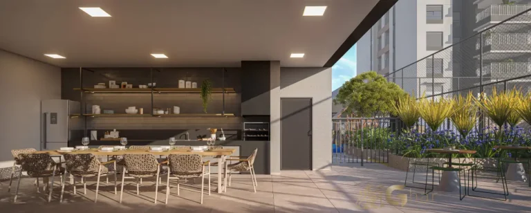 Churrasqueira do Bosque Diálogo Jd. Prudência integrada às áreas de lazer no Jardim Prudência em São Paulo