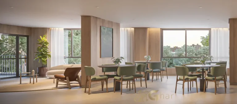 Salão de festas com terraço do Bosque Santa Cruz by Diálogo Home Spaces