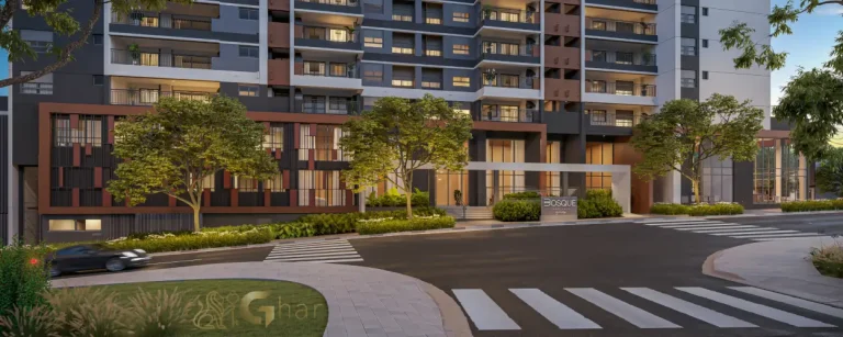 Fachada com portaria do Bosque Santa Cruz by Diálogo Residences