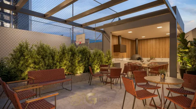 Churrasqueira com forno para pizza do Bosque Santa Cruz by Diálogo Residences