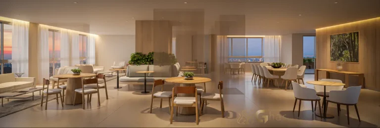 Salão de festas do Bosque Santa Cruz by Diálogo Residences no Alto do Ipiranga