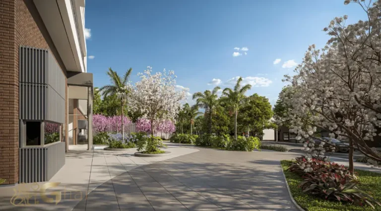 Portaria e fachada do condomínio BoulevarDiálogo Butantã no bairro do Butantã