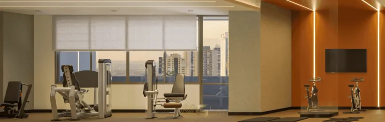 Espaço fitness no condomínio BoulevarDiálogo Butantã com equipamentos modernos