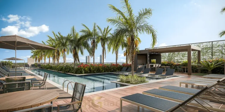 Piscina com raia de 25 metros no condomínio BoulevarDiálogo Butantã