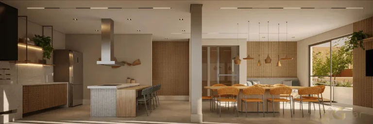 Espaço família com churrasqueira e spa no BoulevarDiálogo Butantã Smart