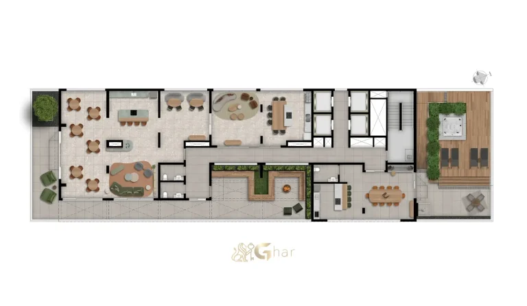 Planta de implantação do 23º pavimento do BoulevarDiálogo Butantã Smart
