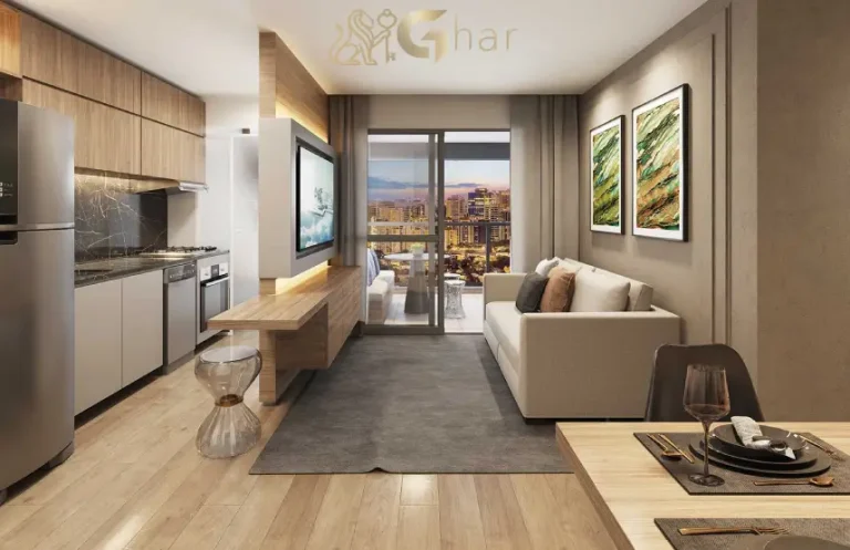 Apartamento decorado com living de 75 m² no Chanés Street em Moema